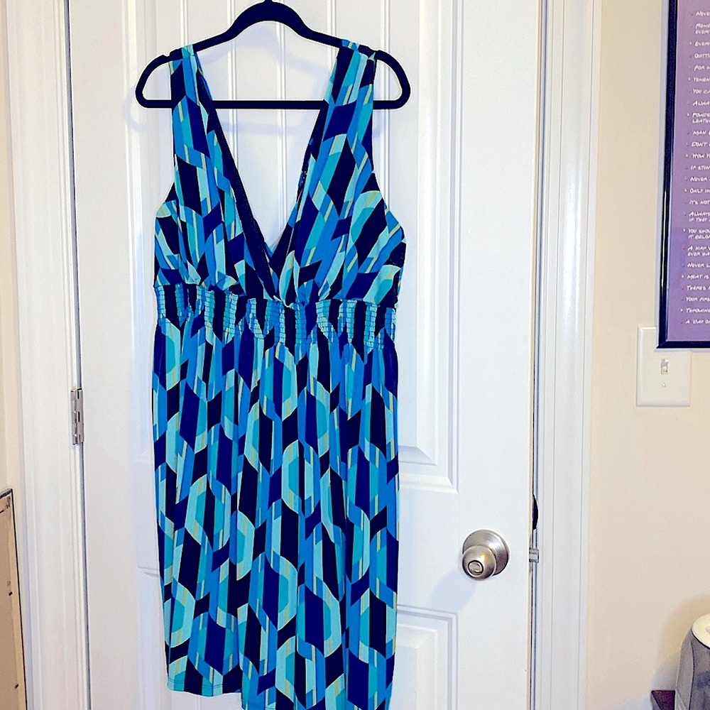 Summer Dress; Blue, Aqua, Black, and Royal Blue